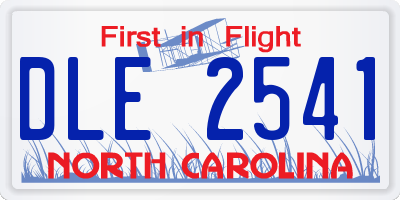 NC license plate DLE2541