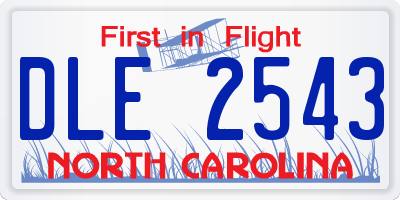NC license plate DLE2543