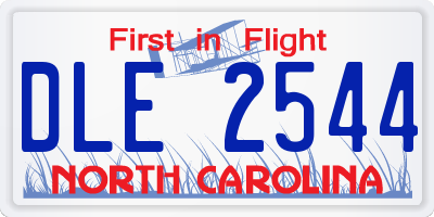 NC license plate DLE2544
