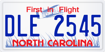 NC license plate DLE2545