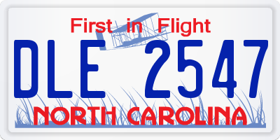 NC license plate DLE2547