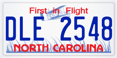 NC license plate DLE2548
