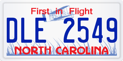 NC license plate DLE2549