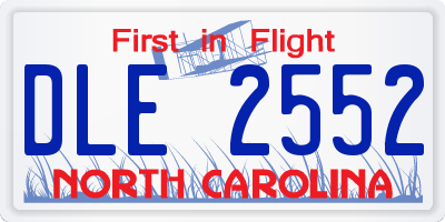 NC license plate DLE2552