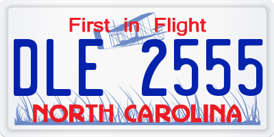 NC license plate DLE2555