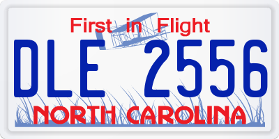 NC license plate DLE2556