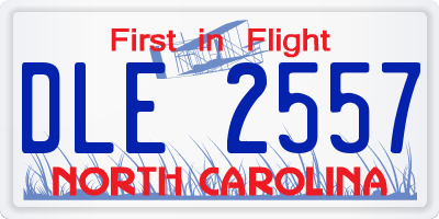 NC license plate DLE2557