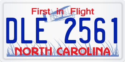 NC license plate DLE2561