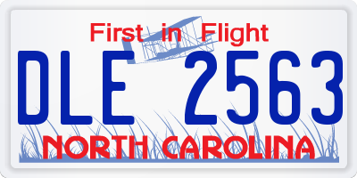 NC license plate DLE2563