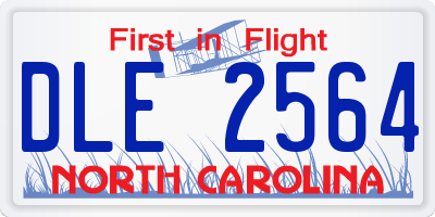 NC license plate DLE2564