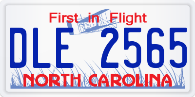 NC license plate DLE2565