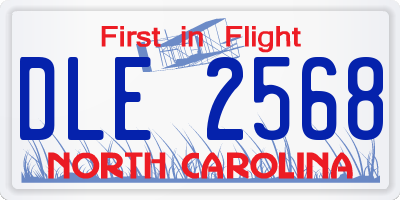 NC license plate DLE2568