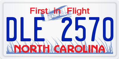NC license plate DLE2570