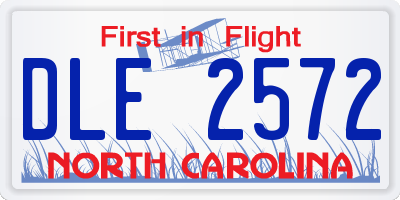 NC license plate DLE2572