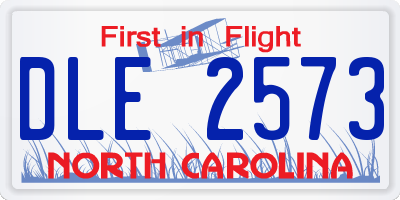 NC license plate DLE2573