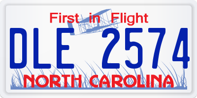 NC license plate DLE2574