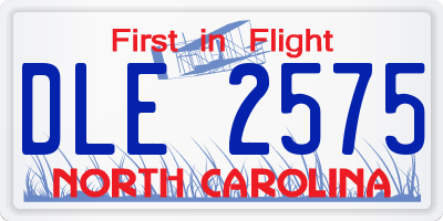 NC license plate DLE2575