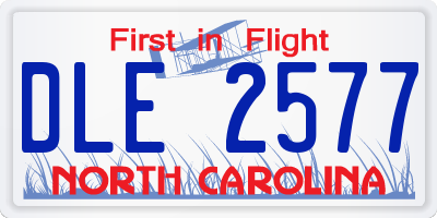 NC license plate DLE2577