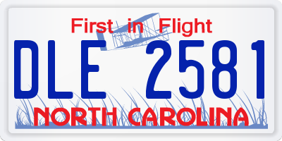 NC license plate DLE2581