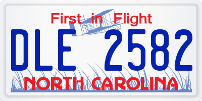 NC license plate DLE2582