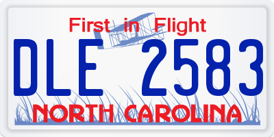 NC license plate DLE2583