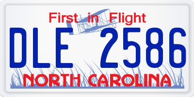 NC license plate DLE2586