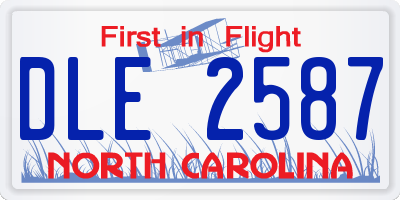 NC license plate DLE2587