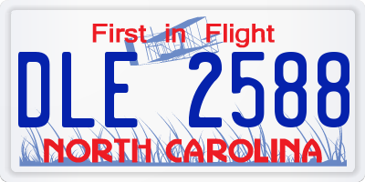 NC license plate DLE2588