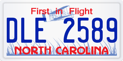 NC license plate DLE2589