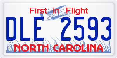 NC license plate DLE2593