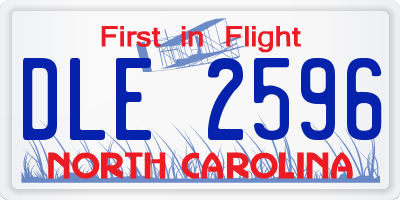 NC license plate DLE2596