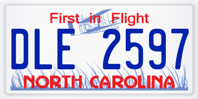 NC license plate DLE2597