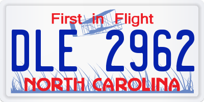 NC license plate DLE2962