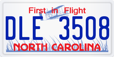 NC license plate DLE3508