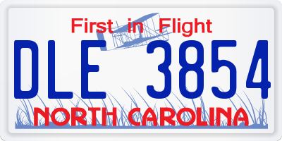 NC license plate DLE3854