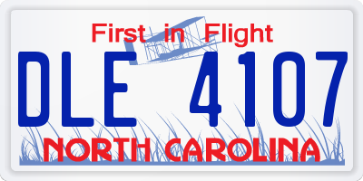 NC license plate DLE4107