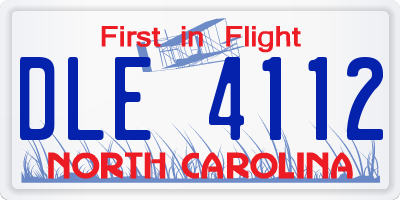 NC license plate DLE4112