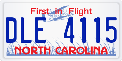 NC license plate DLE4115