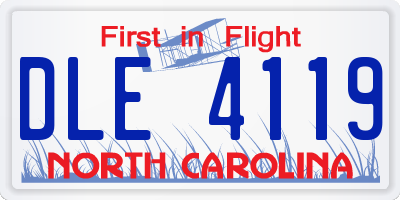 NC license plate DLE4119