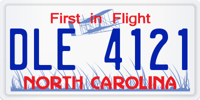 NC license plate DLE4121