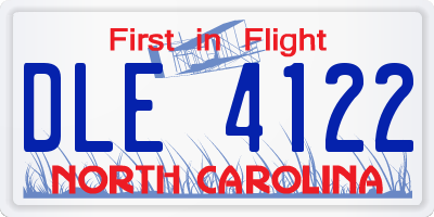NC license plate DLE4122