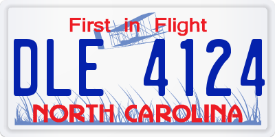 NC license plate DLE4124