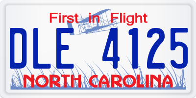 NC license plate DLE4125