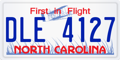 NC license plate DLE4127