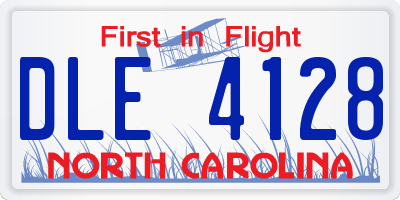 NC license plate DLE4128