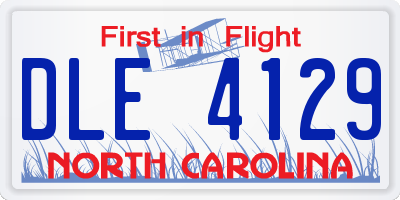 NC license plate DLE4129