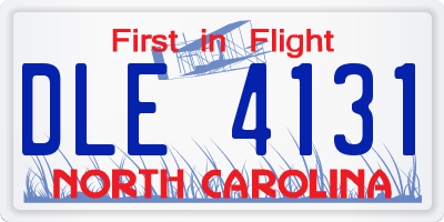 NC license plate DLE4131