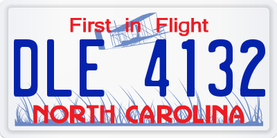 NC license plate DLE4132