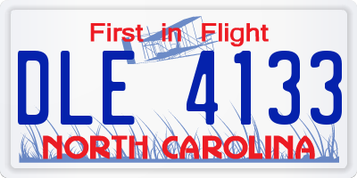 NC license plate DLE4133