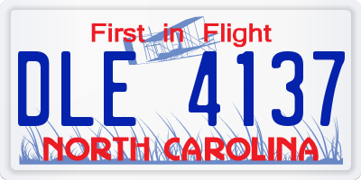 NC license plate DLE4137